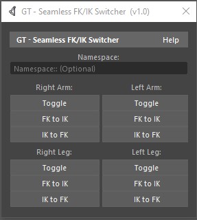 GT Seamless FK/IK Switcher for Biped Auto Rigger GUI