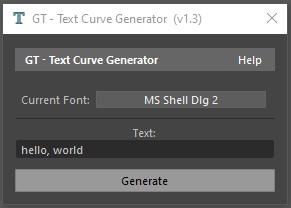 GT Generate Text Curve GUI