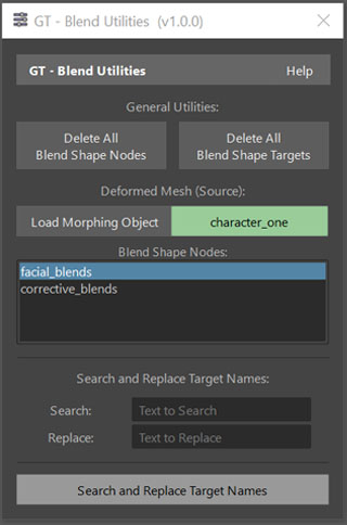 GT Morphing Attributes GUI